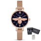 MEGIR Fashion Women Watches Luxury Quartz Wristwatch Rose Gold Mesh Strap Ladies Business Casual Watch Reloj Mujer 7009