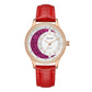 MEGIR Diamond Women Luxury Watch Elegant Ladies Quartz Wristwatch Female Bracelet Watches Waterproof Leather Dress Clock 4218