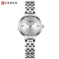 CURREN Luxury Women's Rhinestones Dial Quartz Watch Stainless Steel Band Stylish Elegant Ladies Wristwatches