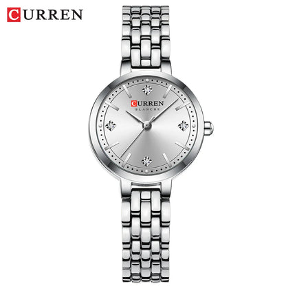 CURREN Luxury Women's Rhinestones Dial Quartz Watch Stainless Steel Band Stylish Elegant Ladies Wristwatches