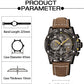 MEGIR Men Watches Luxury Brand Quartz Wristwatch Waterproof Leather Strap Military Sports Clock Chronograph Reloj Hombre 2130