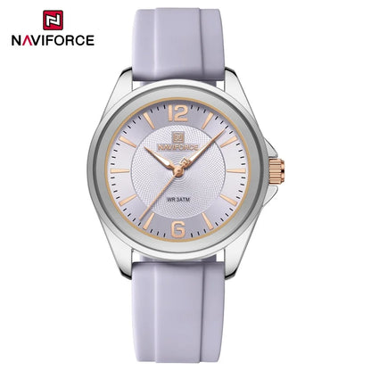 NAVIFORCE Women's Sports Quartz Watch Top Brand Comfortable Silicone Strap Wristwatch Reloj Mujer Relogios Feminino Gift Clock