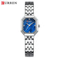 CURREN Luxury Minimalist Women's Watch with Stainless Steel Bracelet Elegant Dress Quartz Wristwatches with Shell Dial