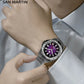 San Martin 39mm Purple Desert Texture Dial Luxury Men Dress Watch  NH34 GMT Automatic Mechanical Waterproof 100m Luminous SN0129