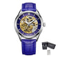 MEGIR Men's Watches Hollow Out Mechanical Watch Automatic Waterproof Wristwatch Leather Strap Business Cusual Clock Reloj Hombre