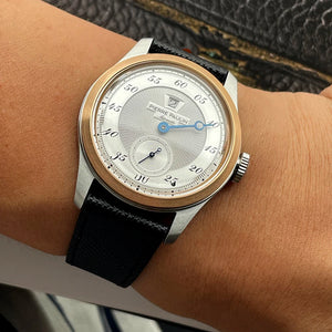 Pierre Paulin Jumping Hour Men Watch Bronze Bezel Salmon Dial Automatic St1721 Mechanical Watch Vintage Date Window 38mm Fashion