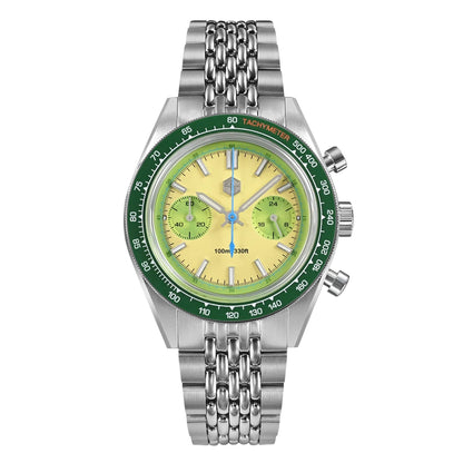 San Martin New Chronograph VK64 Quartz Watch Original Design 39.5mm Men Sports Business Dress Watches Waterproof 100m SN0116