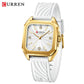 CURREN Chic Elegant Women's Watch Square Minimalist Dial with Luminous Hands Luxury Simple Quartz Wristwatch Ladies