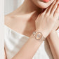CURREN Luxury Rhinestones Rose Dial Fashion Watches with Stainless Steel Band New Quartz Wristwatches for Women
