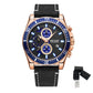 MEGIR Fashion Watches for Men Leather Strap Sport Military Wristwatch Man Quartz Watch Waterproof Chronograph with Calendar 2132