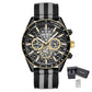 MEGIR Classic Quartz Watch for Men Waterproof Multi-Function Sport Chronograph Fashion Canvas Strap Male Wristwatch Clock 8121