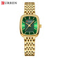 CURREN Fashion Rectangular Ladies Watches New Quartz Waterproof Stainless Steel Strap Wristwatch for Women