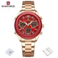 NAVIFORCE Women Watch Unique Design of Heart-Shaped Dial Quartz Analog LCD Digital Watches Fashion Casual Girlfriend Gifts Clock