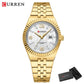 CURREN Women's Watch New Two- Tone Bracelet Quartz Wristwatch with Luminous Hands Luxury Shiny Dial with Stainless Steel Band
