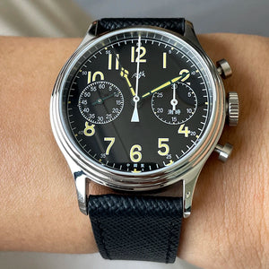 Merkur Retro 70 Vintage  Chronograph Mechanical Men's Complicated Sapphire 38MM Small Luxury Classic Wrist Watch