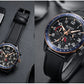 RUIMAS Luxury Brand Chronograph Watches for Men Fashion Leather Sports Military Wristwatch Luminous Clock Auto Date Reloj Hombre