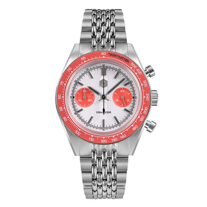 San Martin New Chronograph VK64 Quartz Watch Original Design 39.5mm Men Sports Business Dress Watches Waterproof 100m SN0116