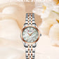 CURREN Ladies Watch with Two-Tone Stainless Steel Bracelet 28mm Dial with Rhinestones Markers Shimmering Shell Dial Elegant Idea