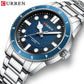 CURREN Casual Simple Quartz Watch with Stainless Steel Band Fashion Men's Clock Waterproof Luminous Wristwatches