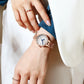 CURREN Quartz Wristwatches for Wommen Luxury Rhinestones Rose Dial Fashion Watches with Stainless Steel Band New