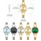 CURREN Luxury Brand Ladies Dress Wristwatch Waterproof Stainless Steel Strap Elegant Charming Dial with Rhinestones Women Watch