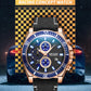 MEGIR Fashion Watches for Men Leather Strap Sport Military Wristwatch Man Quartz Watch Waterproof Chronograph with Calendar 2132