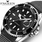 2025 FNGEEN 9001 Luxury Brand Men Watch Steel Tourbillon Skeleton Mechanical Watches Luminous Automatic Date Diamond Wristwatch