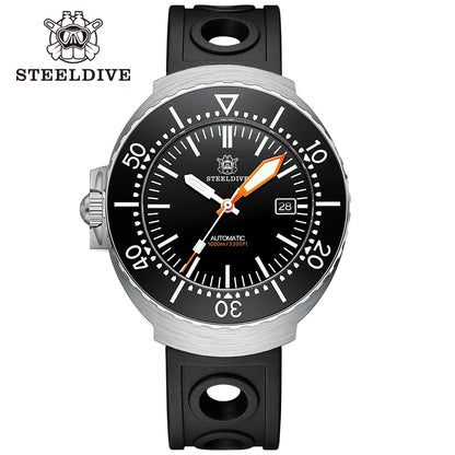 Steeldive SD1980 One-Piece Case 45MM Mens Diver Watch Automatic Mechanical BGW9 Luminous 1000M Waterproof Left Crown Watch