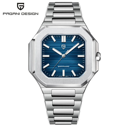 2025 New PAGANI DESIGN 37MM Square Men Quartz Watches Luxury Sapphire Glass AR Coated Business Watch VH31 Luminous Watch for Men