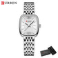 CURREN Fashion Rectangular Ladies Watches New Quartz Waterproof Stainless Steel Strap Wristwatch for Women