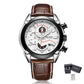 MEGIR Luxury Brand Military Sport Watches for Men Leather Strap Quartz Wristwatch Male Clock Chronograph Reloj Hombre 2065