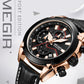 MEGIR Luxury Brand Military Sport Watches for Men Leather Strap Quartz Wristwatch Male Clock Chronograph Reloj Hombre 2065