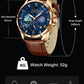 2026 New Men Watch LIGE Fashion Genuine Leather Watch For Men Casual Military Waterproof Luminous Quartz Chronograph Clock Male