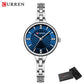 CURREN Simple Romantic Rhinestone Dial with Stainless Steel Bracelet Luxury Design  Quartz Wristwatches