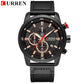 CURREN 8291 Mens Quartz Chronograph Watch Casual Leather Military Sport Fashion Gentleman Wristwatch