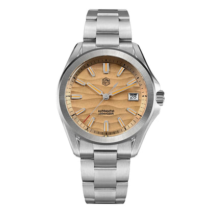 San Martin 39mm Gada Fashion Men Dress Watch Orange Luminous NH35 Automatic Mechanical Business Watches Waterproof  SN0129 Reloj