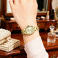 CURREN Vintage Style Tonneau Case Elegant Petite Quartz Watch for Women Luminous Hands with Stainless Steel Bracelet Lightweight