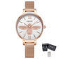 MEGIR Fashion Women Ladies Bracelet Quartz Female Watches Rose Steel Mesh Women Dress Diamond Wristwatch Clock Montre Femme