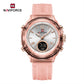 NAVIFORCE Original Watches For Woman Dual Display Lady Retro Female Quartz Watch Waterproof Round Dial Give for Girlfriend gift