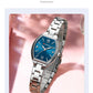 CURREN Vintage Style Tonneau Case Elegant Petite Quartz Watch for Women Luminous Hands with Stainless Steel Bracelet Lightweight