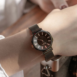 MEGIR Fashion Simple Style Women Watches Stainless Steel Strap Quartz Female Wristwatches Gift Waterproof Ladies Diamond Watch