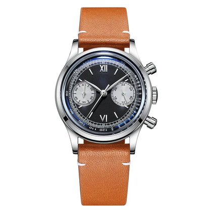 ADDIESDIVE 38MM Multifunctional Chronograph 60min Quartz Watch For Men Black Dial 100m Dive Business Watches AD2037 Reloj Hombre