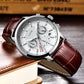 LIGE New Brown Leather Watch for Men Fashion Top Brand Luxury Men's Quartz Wristwatches Casual Waterproof Luminous Chronograph