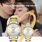 CURREN Fashion Brand Couple Watches for Lovers Simple Classic Quartz Stainless Steel Bracelet Wristwatches with Luminous Hands
