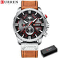 CURREN Men's Chronograph Watch Quartz Movement Luminous Hands Casual Sport Watch for Men Auto Date Waterproof Clock