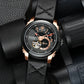 MEGIR Men Luxury Sport Automatic Movement Mechanical Watch Leather Business Wristwatch Clock Big Dial Relogio Masculino 62050