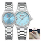 CURREN Luxury Elegant Wristwatches with Stainless Steel Band,Stylish Quartz Watch with Sparkling Rhinestone Dial for Gift