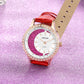 MEGIR Diamond Women Luxury Watch Elegant Ladies Quartz Wristwatch Female Bracelet Watches Waterproof Leather Dress Clock 4218
