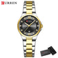 CURREN Luxury Brand Wristwatches for Women Stainless Steel Band with Elegance Dial Luminous Hands Waterproof watch