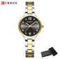 CURREN Luxury Brand Watches for Women Simple Dress Quartz Stainless Steel Wristwatch with Luminous Hands Ladies Clock